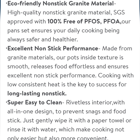 Carote Nonstick Cookware Sets, 17 Pcs Granite Non Stick Pots Pans Set - Picture 8 of 9